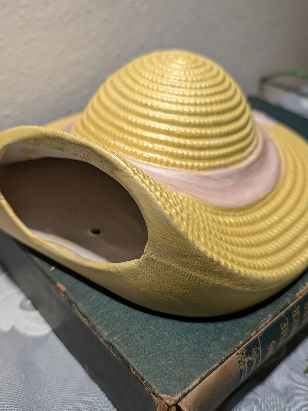 Cottage Core Ceramic Wall Pocket Dated 1985